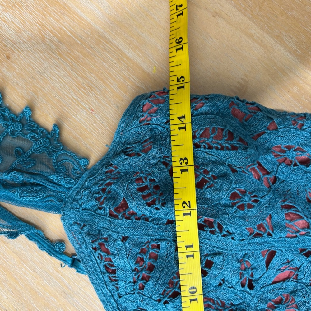 Vintage Y2K Betsey Johnson Midi Dress 4 Sheer Floral Lace Fairy Boho Cottagecore - Picture 6 of 7